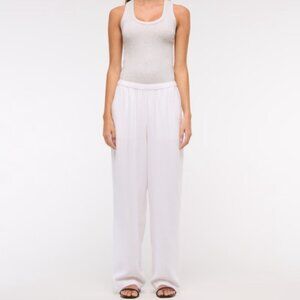 Abercrombie Straight Linen-Blend Pull-On Pant NWT M
